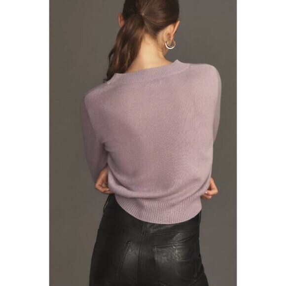 REFORMATION Dana Cashmere Blend Sweater in Vintage Purple Size Small - Picture 3 of 8